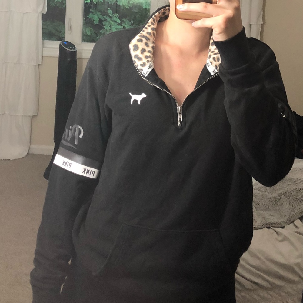 V neck zip up sweater